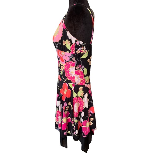 Graffiti New York Y2K Flower Power Hippie Fairy Mermaid Handkerchief Hem Dress - Picture 5 of 7